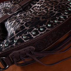 MW1240G-918 Montana West Leopard Collection Concealed Carry Hobo - Coffee