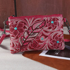 MW1244-181 Montana West  Embroidered Floral Cut-out Collection Clutch/Crossbody