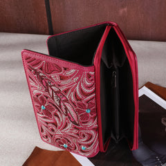 MW1244-W010 Montana West Embroidered Floral Cut-out Collection Wallet