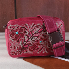 MW1244-156 Montana West Embroidered Floral Cut-out Collection Belt Bag