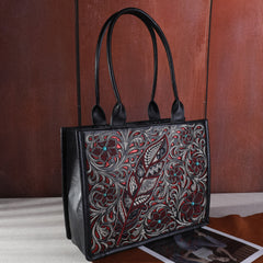 MW1244G-8317  Montana West Embroidered Floral Cut-out Collection Concealed Carry Tote