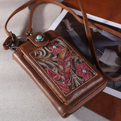MW1244-183 Montana West Embroidered Floral Cut-out Collection Phone Wallet/Crossbody