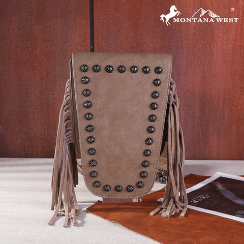 MW1250-198 Montana West  Saddle Fringe Belt Bag Sling Bag