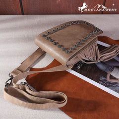 MW1250-198 Montana West  Saddle Fringe Belt Bag Sling Bag