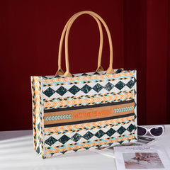 MW01G-8119  Montana West Boho Ethnic Print Concealed Carry Wide Tote - Tan