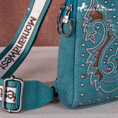 MW1137-210  Montana West Embroidered Cut-out Boot Scroll Sling Bag