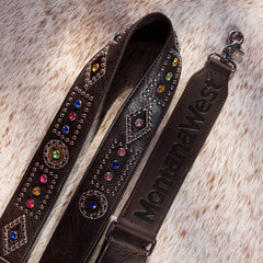 PST-2014  Montana West Western Guitar Style Crystal Studs Crossbody Strap