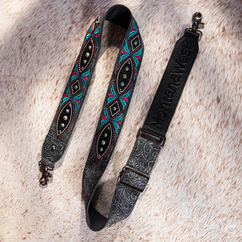 PST-2013  Montana West Western Guitar Style Embroidered Crossbody Strap