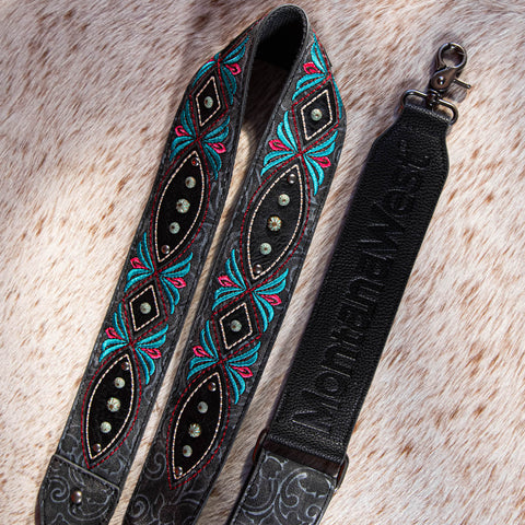 PST-2013  Montana West Western Guitar Style Embroidered Crossbody Strap