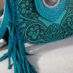 MW1249-8360 Montana West Tooled Collection Concealed Carry Crossbody - Turquoise