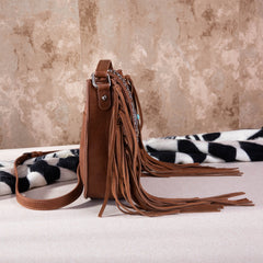 MW1249-8360 Montana West Tooled Collection Concealed Carry Crossbody - Brown