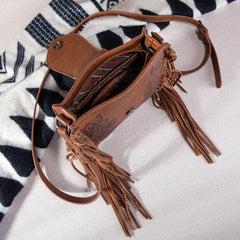 MW1249-8360 Montana West Tooled Collection Concealed Carry Crossbody - Brown