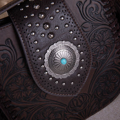 MW1249-8360 Montana West Tooled Collection Concealed Carry Crossbody - Coffee