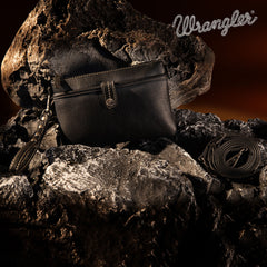WG86-181 Wrangler Clutch/ Wristlet Crossbody Bag Collection - Black-Black