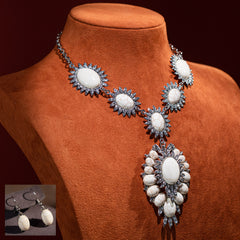 WJ-1002  Rustic Couture  Jewelry Sets Bohemian Pendant Necklace Earrings