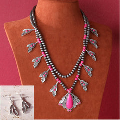 WJ-1011  Rustic Couture  Bohemian Jewelry Sets Pendant Necklace Earrings