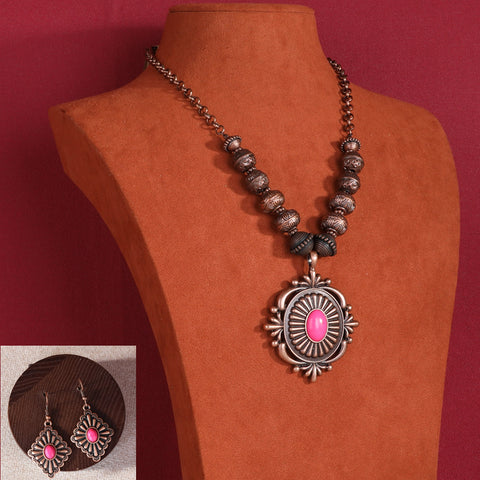 WJ-1014  Rustic Couture   Bohemian Jewelry Sets Pendant Necklace Earrings