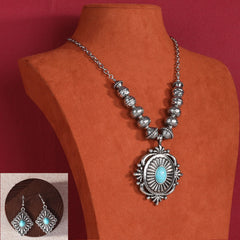 WJ-1014  Rustic Couture   Bohemian Jewelry Sets Pendant Necklace Earrings