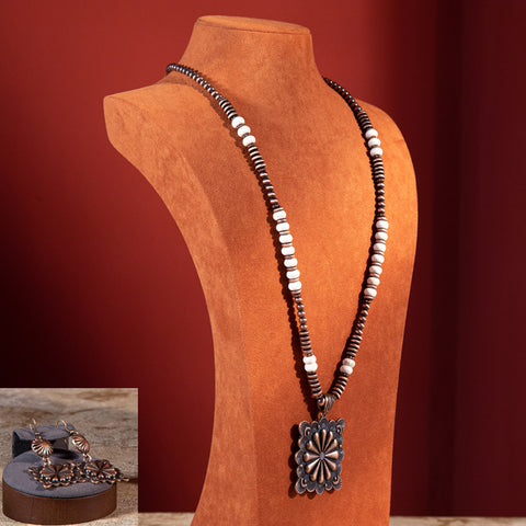 WJ-1029  Rustic Couture  Bohemian Jewelry Sets Pendant Necklace Earrings