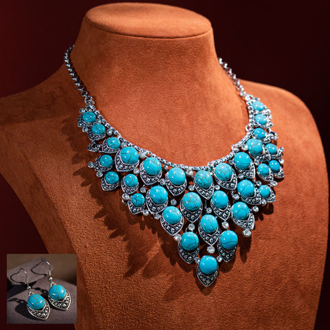 WJ-1036 Rustic Couture Jewelry Sets Bohemian Pendant Necklace Earrings