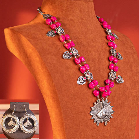 WNS-1031  Wrangler Jewelry Sets Bohemian Pendant Necklace Earrings