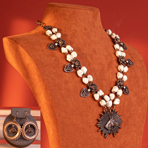 WNS-1031  Wrangler Jewelry Sets Bohemian Pendant Necklace Earrings