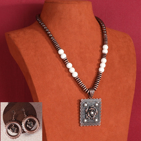 WNS-1041  Wrangler  Jewelry Sets Bohemian Pendant Necklace Earrings