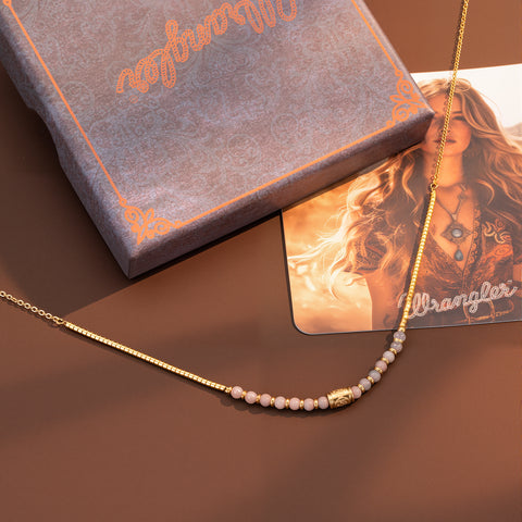 WNS-1079  Wrangler Western 14K Chain Boho Necklace Retro Pendant