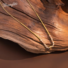 WNS-1079  Wrangler Western 14K Chain Boho Necklace Retro Pendant