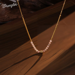 WNS-1079  Wrangler Western 14K Chain Boho Necklace Retro Pendant