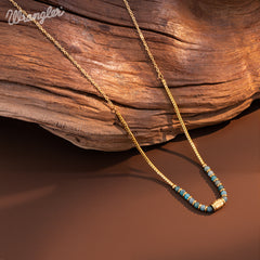 WNS-1079  Wrangler Western 14K Chain Boho Necklace Retro Pendant