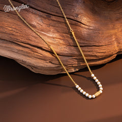 WNS-1079  Wrangler Western 14K Chain Boho Necklace Retro Pendant