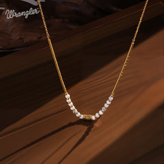 WNS-1079  Wrangler Western 14K Chain Boho Necklace Retro Pendant