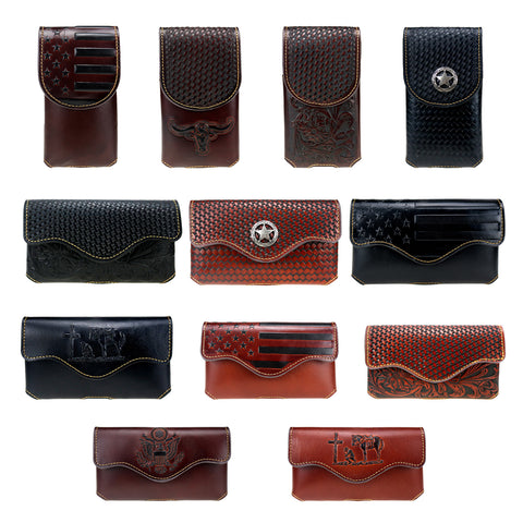 RLP-Prepack  Montana West Genuine Leather Belt Loop Holster Cell Phone Case Pre-Pack Assorted Styles (36pcs/Box)