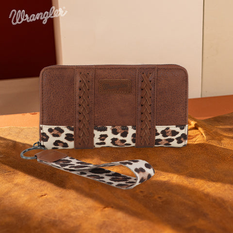 WG102-W006  Wrangler Leopard Print Wallet  -Leopard-Brown