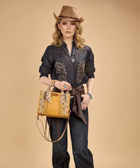 WG331-8120S  Wrangler Bandana Paisley Print Tote/Crossbody -Yellow