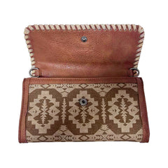 WG2212-C012  Wrangler Southwestern Print  Wallet/Wristlet/Crossbody Bag - Brown