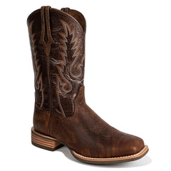PLT-203608  Western Women's Embroidered Wide Toe Cowgirl Genuine Leather Boots