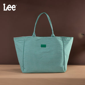 LEE64-001 Lee Plaid Fabric Tote/ Extra Large Tote