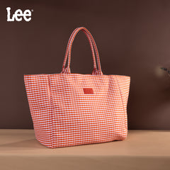 LEE64-001  LEE Plaid Cotton Tote/ Extra Large Tote