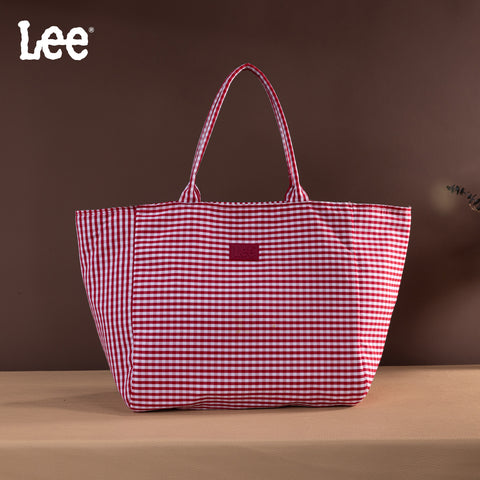 LEE64-001  LEE Plaid Cotton Tote/ Extra Large Tote