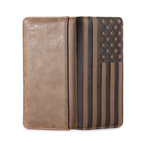 MW-615 Patriotic Collection Men's Bifold Long PU Leather Wallet