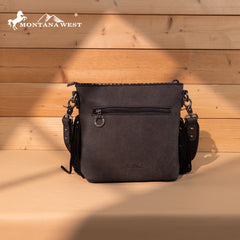 MW1350-8360 Montana West Tooled Aztec Concho Collection Crossbody -Black