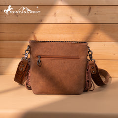 MW1350-8360 Montana West Tooled Aztec Concho Collection Crossbody -Brown