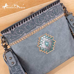 MW1350-8360 Montana West Tooled Aztec Concho Collection Crossbody -Jean