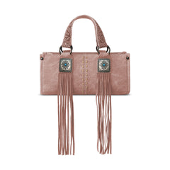 MW1351-888 Montana West Western Fringe Concho Collection Mini Crossbody Bag  -Dark Pink
