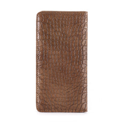 MW-608  Croc Print Men's Bifold Long PU Leather Wallet