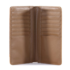 MW-613  Embossed Floral  Men's Bifold Long PU Leather Wallet