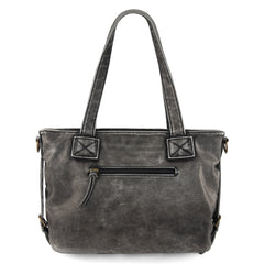 MWC-224 Montana West Stone Wash Tote - Black