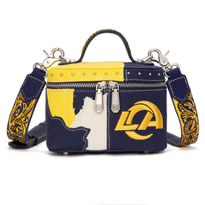 NFL-HB-LA-030-NY NFL Los Angeles Rams Western Canvas Crossbody Makeup Bag